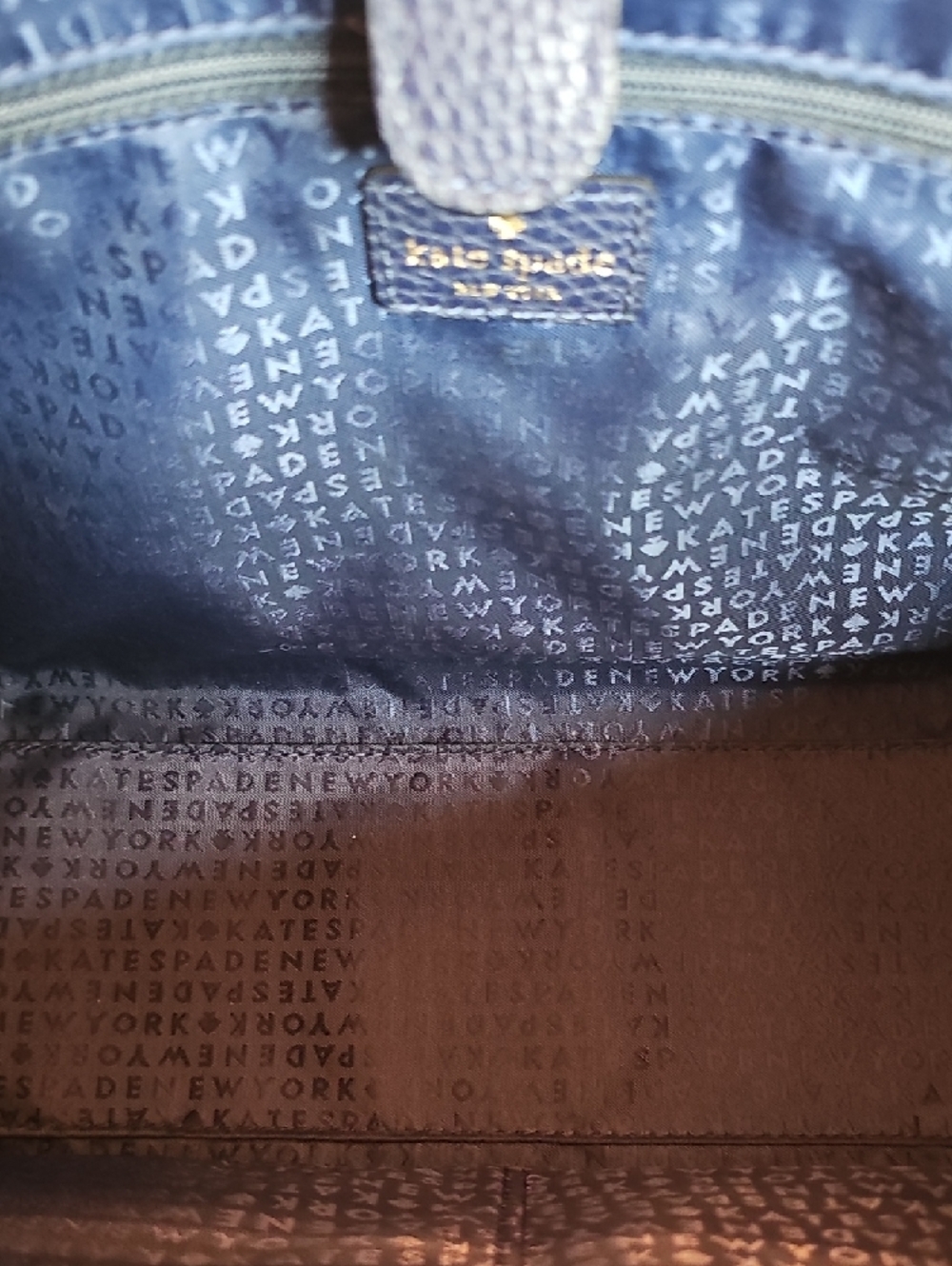 kate spade navy pebbled leather bow-detail tote - Picture 9 of 12